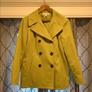 New York & Co lime green pea coat